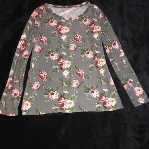 Rue 21 Long sleeved, floral shirt